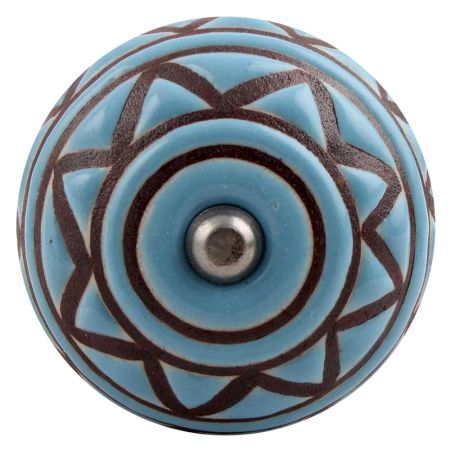 Brown Pattern Etched Ceramic Wine Stopper (Pack Of One Piece)